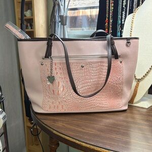 NWT Aurielle Pink and Brown Tote Bag